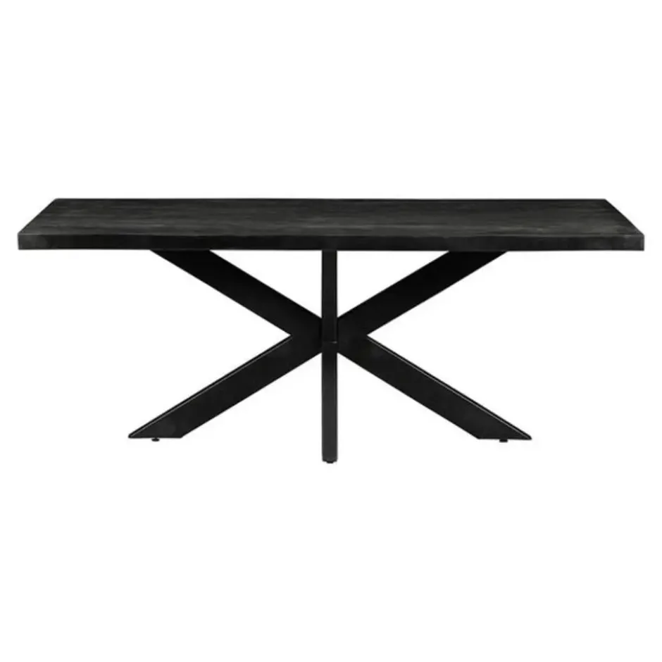Mangohoutonline - Eettafel Memphis Black 180x100cm Rechthoekig