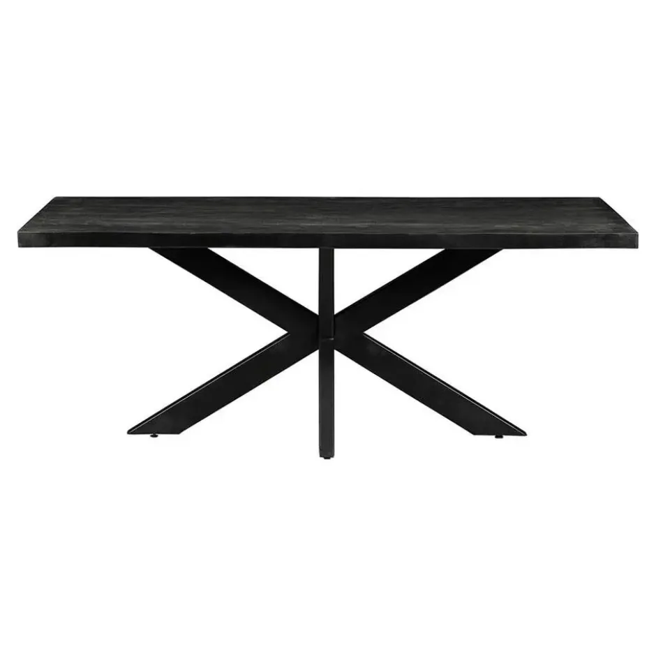 Mangohoutonline - Eettafel Memphis Black 220x100cm Rechthoekig