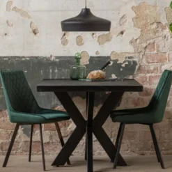 Mangohoutonline - Eettafel Memphis Black 220x100cm Rechthoekig