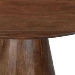 Mangohoutonline - Eettafel Nova 150cm Donkerbruin Rond Donkerbruin
