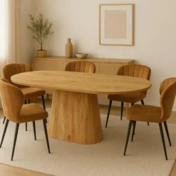Mangohoutonline - Eettafel Nova Capsule 160x90cm Rechthoekig Bruin