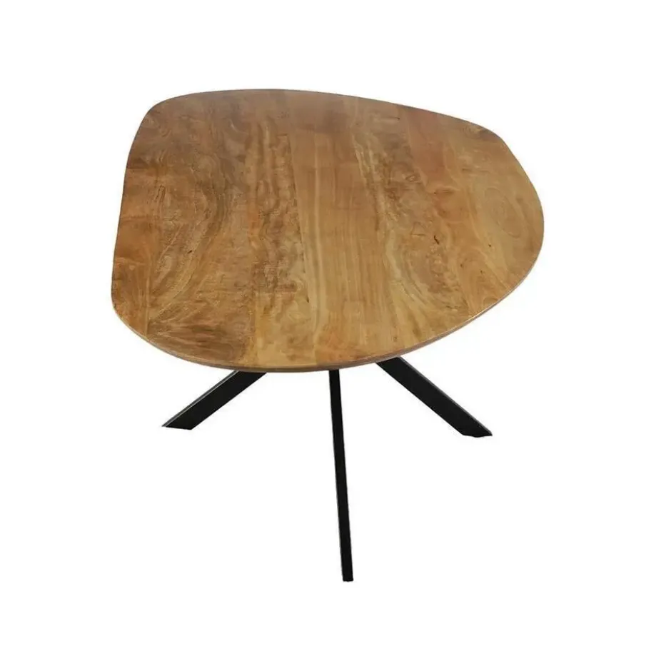 Mangohoutonline - Eettafel Organisch Alessia 180x90cm - Bruin - Mahom
