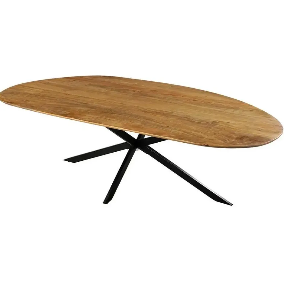 Mangohoutonline - Eettafel Organisch Alessia 180x90cm - Bruin - Mahom