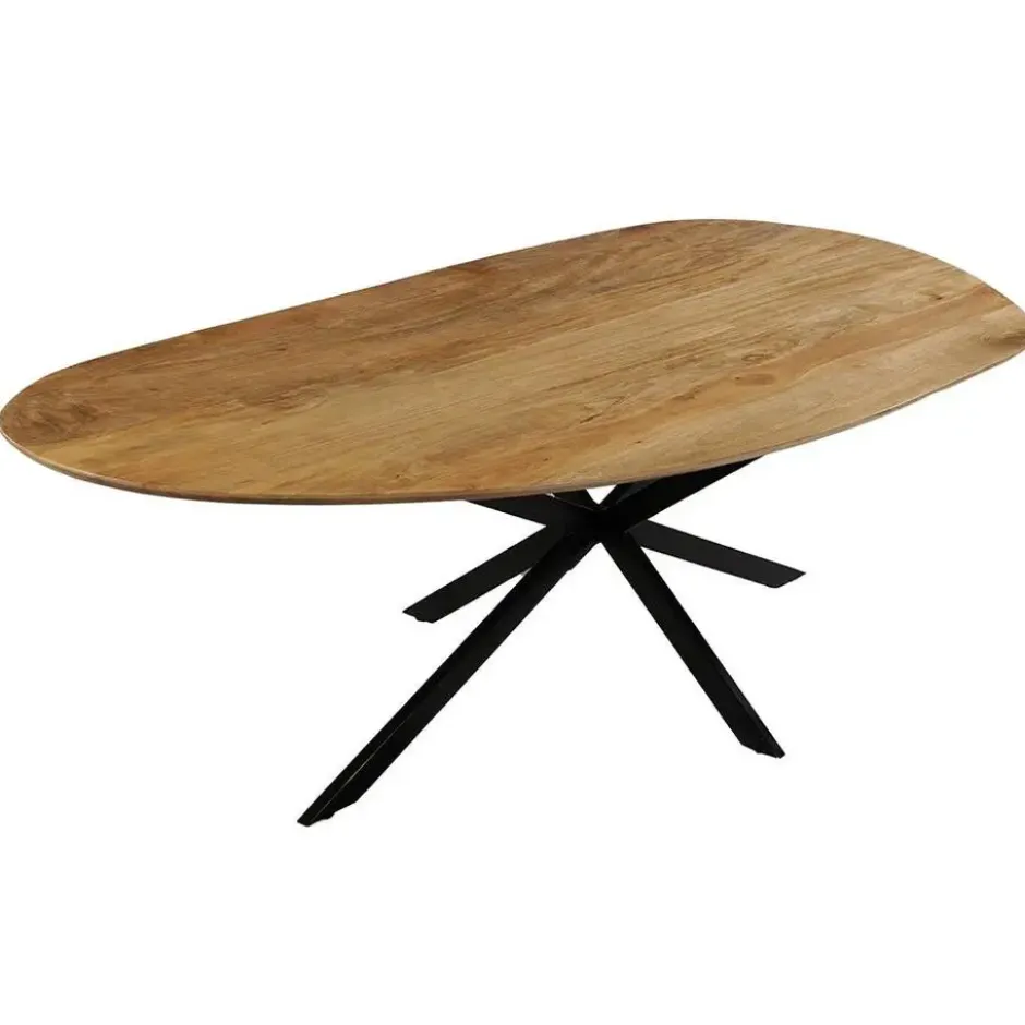 Mangohoutonline - Eettafel Organisch Alessia 180x90cm - Bruin - Mahom