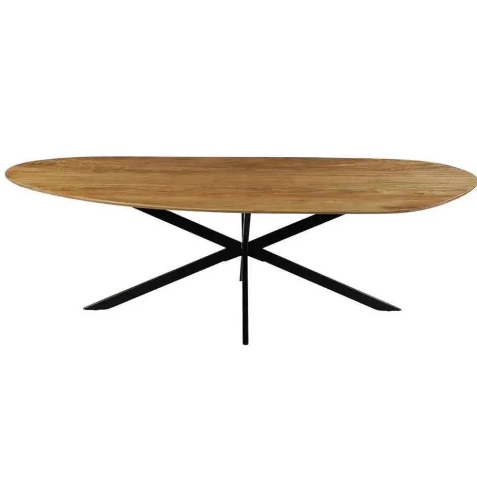 Mangohoutonline - Eettafel Organisch Alessia 180x90cm - Bruin - Mahom