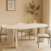 Mangohoutonline - Eettafel Organisch Savannah Microcement Paneelpoot