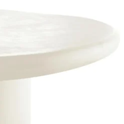 Mangohoutonline Eettafel Savannah Organisch Microcement Cilinderpoot 210cm Wit