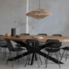Mangohoutonline - Eettafel Tulsa 260x120cm Ovaal - Bruin - Mahom