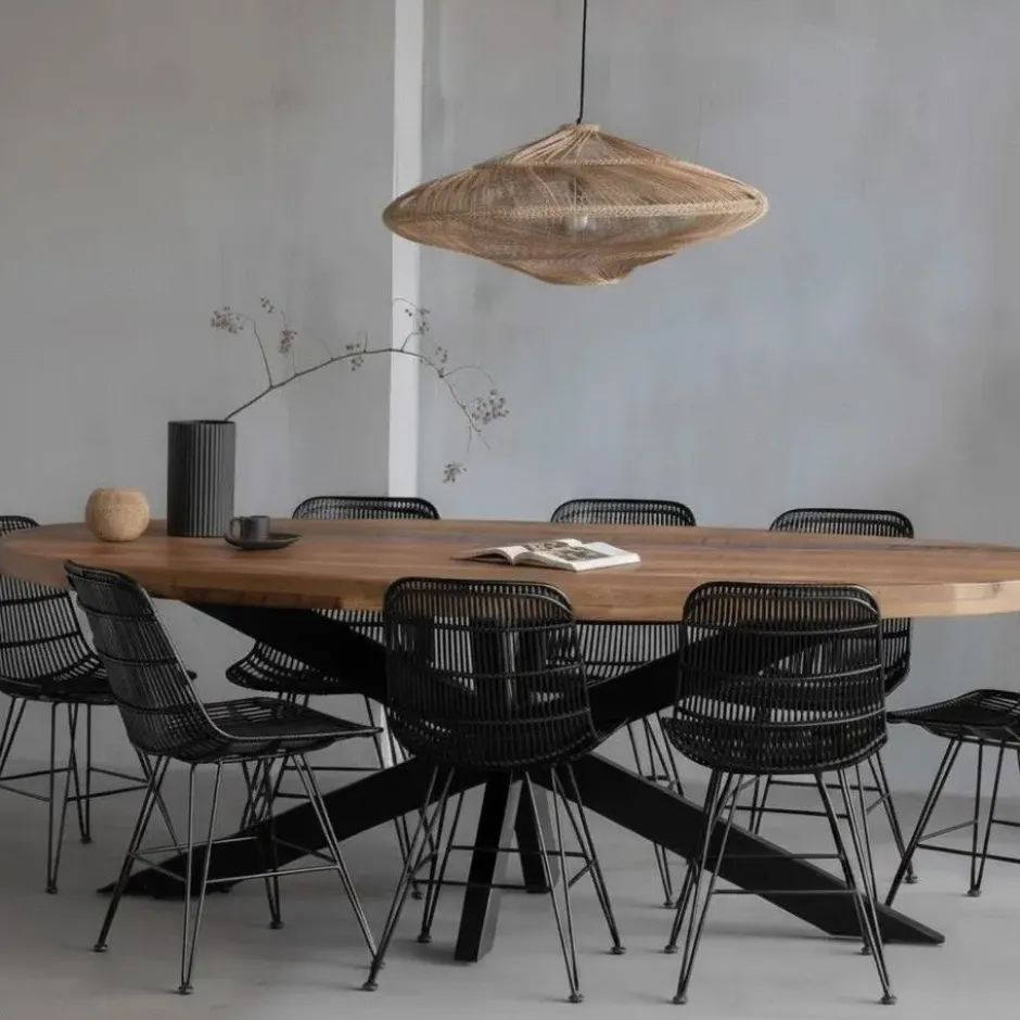 Mangohoutonline - Eettafel Tulsa 260x120cm Ovaal - Bruin - Mahom
