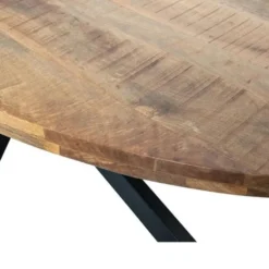 Mangohoutonline - Eettafel Tulsa 260x120cm Ovaal - Bruin - Mahom