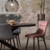 Mangohoutonline - Eettafel Tulsa Black 220x110cm Ovaal Zwart