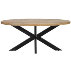 Mangohoutonline - Eettafel Tulsa 240x110cm Ovaal - Bruin - Mahom
