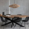 Mangohoutonline - Eettafel Tulsa 210x100cm Ovaal - Bruin - Mahom