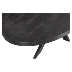 Mangohoutonline - Eettafel Tulsa Black 300x130cm Ovaal Zwart