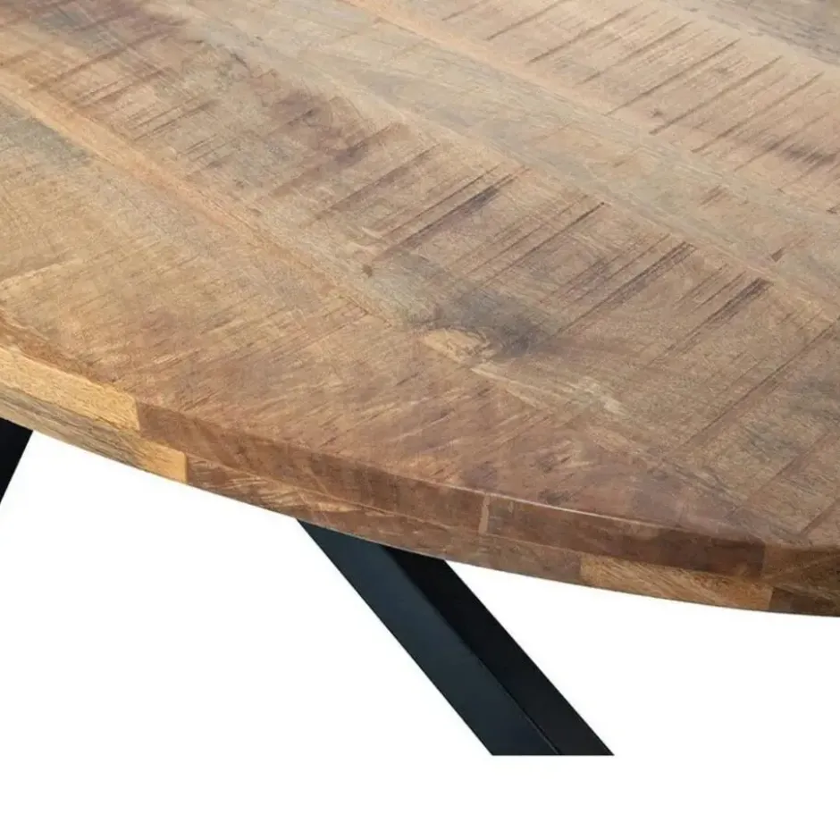 Mangohoutonline - Eettafel Tulsa 160x90cm Ovaal - Bruin - Mahom