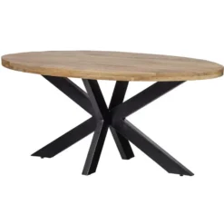 Mangohoutonline - Eettafel Tulsa 160x90cm Ovaal - Bruin - Mahom