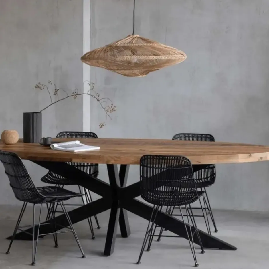 Mangohoutonline - Eettafel Tulsa 160x90cm Ovaal - Bruin - Mahom