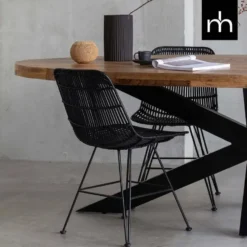 Mangohoutonline - Eettafel Tulsa 160x90cm Ovaal - Bruin - Mahom