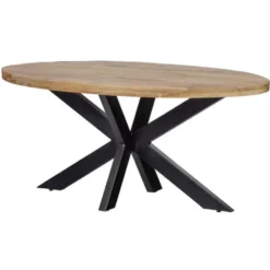 Mangohoutonline - Eettafel Tulsa 160x90cm Ovaal - Bruin - Mahom