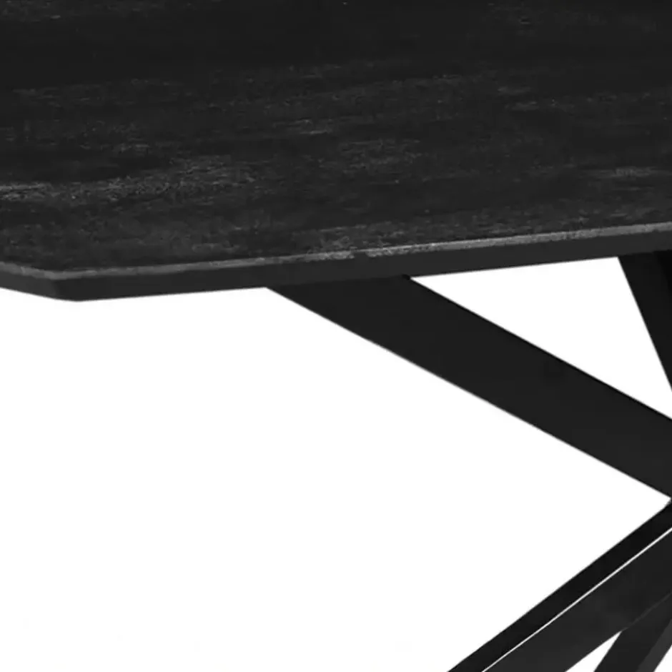 Mangohoutonline - Eettafel Vicenza Black Deens 200x100cm Ovaal