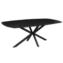 Mangohoutonline - Eettafel Vicenza Black Deens 200x100cm Ovaal