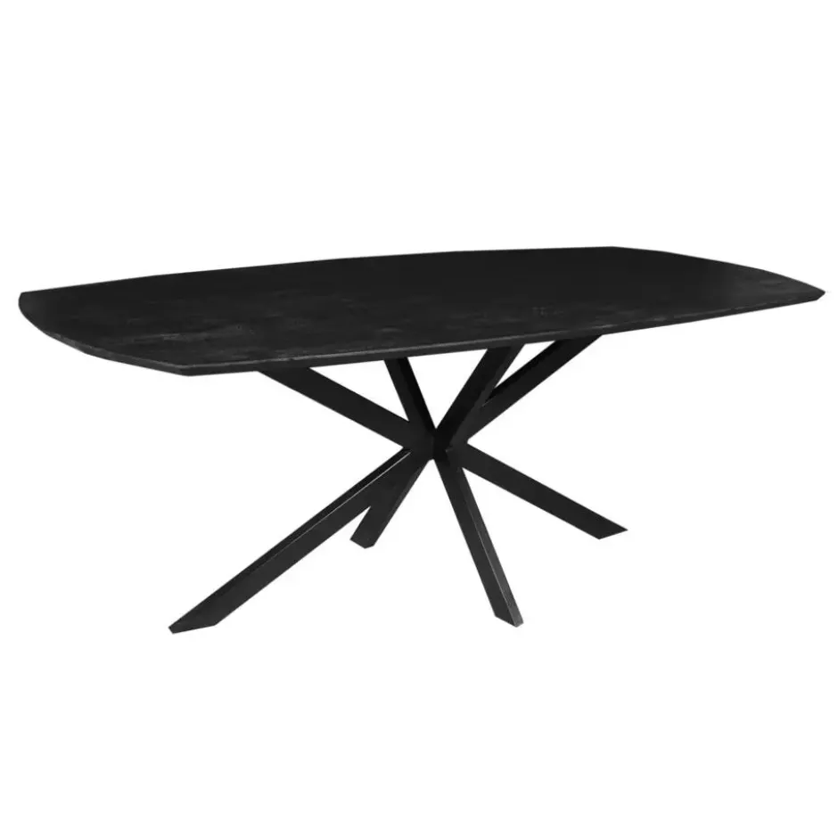 Mangohoutonline - Eettafel Vicenza Black Deens 200x100cm Ovaal