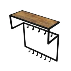 Mangohoutonline - Kapstok 78x30x85cm Rechthoekig - Bruin - Mahom