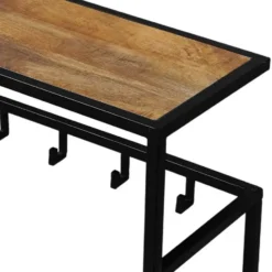 Mangohoutonline - Kapstok 78x30x85cm Rechthoekig - Bruin - Mahom