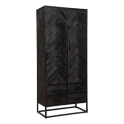 Mangohoutonline - Kast Toronto Black 80cm Rechthoekig - Zwart - Mahom