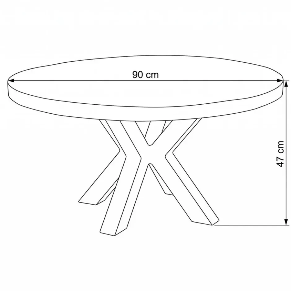 Mangohoutonline - Salontafel Glendale 90cm Rond - Bruin - Mahom