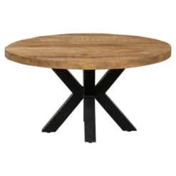 Mangohoutonline - Salontafel Glendale 90cm Rond - Bruin - Mahom