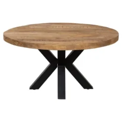 Mangohoutonline - Salontafel Glendale 90cm Rond - Bruin - Mahom