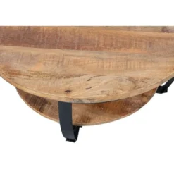 Mangohoutonline - Salontafel Bakersfield 65cm Rond - Bruin - Mahom