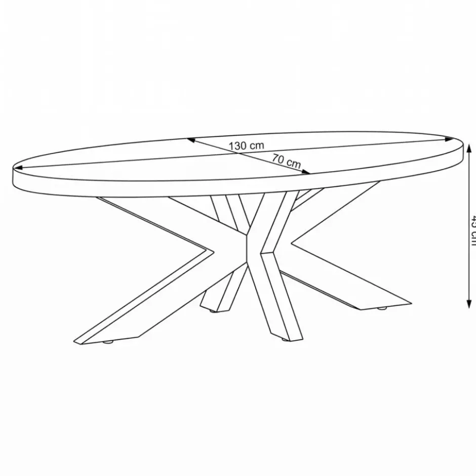 Mangohoutonline - Salontafel Tulsa Ovaal - Bruin - Mahom
