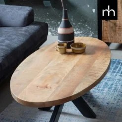 Mangohoutonline - Salontafel Tulsa Ovaal - Bruin - Mahom