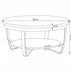 Mangohoutonline - Salontafel Bakersfield 90cm Rond - Bruin - Mahom