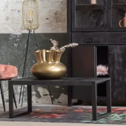 Mangohoutonline - Salontafel Britt Black 110cm Rechthoekig Zwart