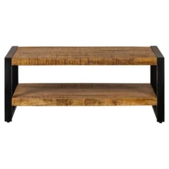 Mangohoutonline - Salontafel Britt 2laags 110cm Rechthoekig Bruin