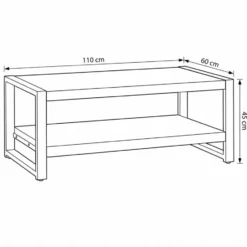 Mangohoutonline - Salontafel Britt 2laags 110cm Rechthoekig Bruin