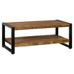 Mangohoutonline - Salontafel Britt 2laags 110cm Rechthoekig Bruin