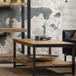 Mangohoutonline - Salontafel Britt 2laags 110cm Rechthoekig Bruin