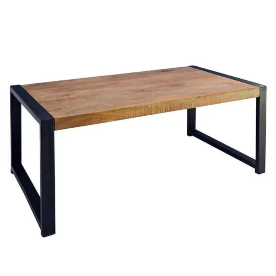 Mangohoutonline - Salontafel Britt 110cm Rechthoekig - Bruin - Mahom