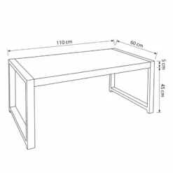 Mangohoutonline - Salontafel Britt 110cm Rechthoekig - Bruin - Mahom