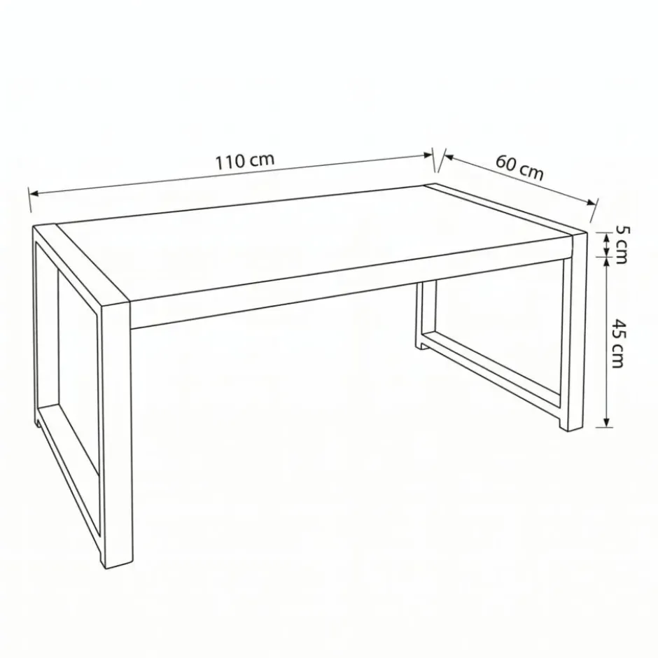 Mangohoutonline - Salontafel Britt 110cm Rechthoekig - Bruin - Mahom