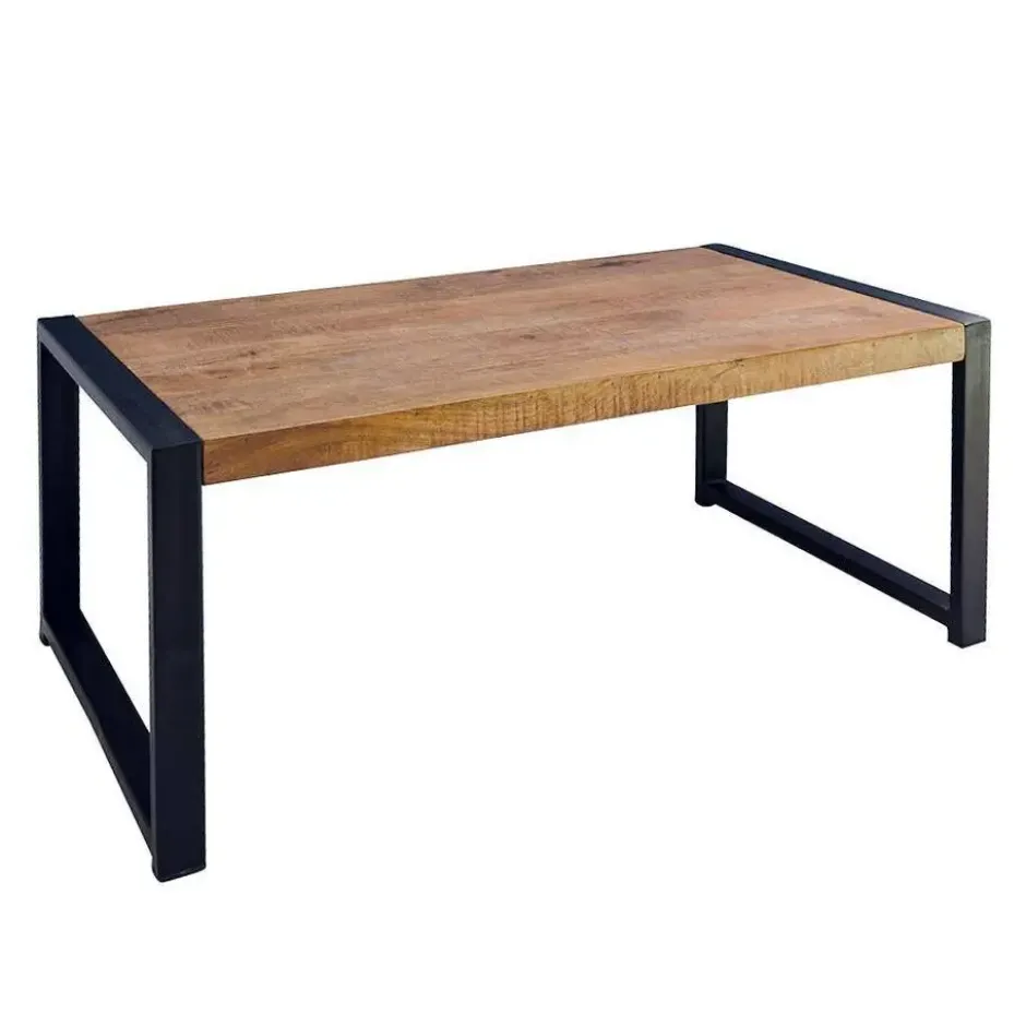 Mangohoutonline - Salontafel Britt 110cm Rechthoekig - Bruin - Mahom