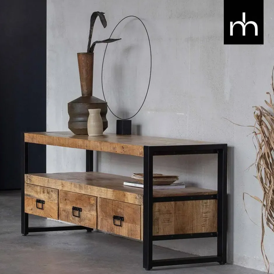 Mangohoutonline - TV Meubel Britt 150cm Rechthoekig - Bruin - Mahom