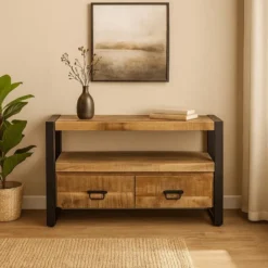 Mangohoutonline - TV Meubel Britt 120cm Rechthoekig - Bruin - Mahom