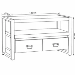 Mangohoutonline - TV Meubel Britt 120cm Rechthoekig - Bruin - Mahom
