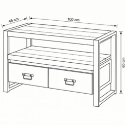Mangohoutonline - TV Meubel Britt 100cm Rechthoekig - Bruin - Mahom
