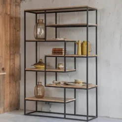 Mangohoutonline - Vakkenkast Chicago 120cm Rechthoekig - Bruin - Mahom